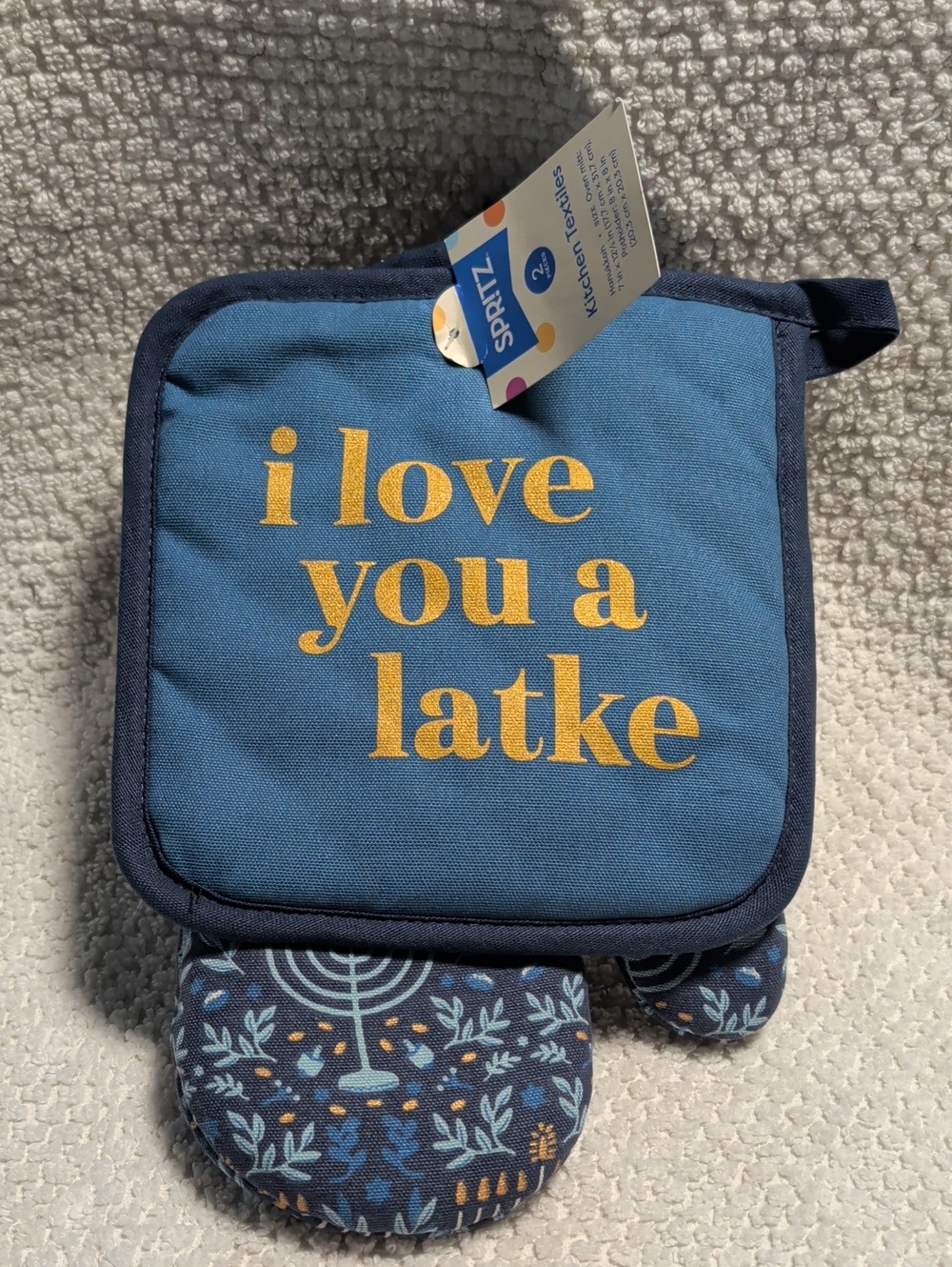 Spritz 'I Love You a Latke' Pot Holder & Mitt